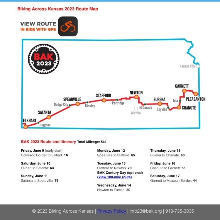 map of BAK route