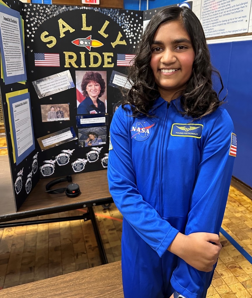 Fifth grade student dresses as Sally Ride