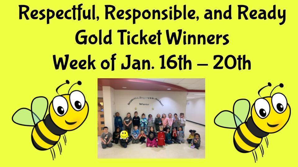 Super Bee Gold Ticket winners Jan 16th - 20th
