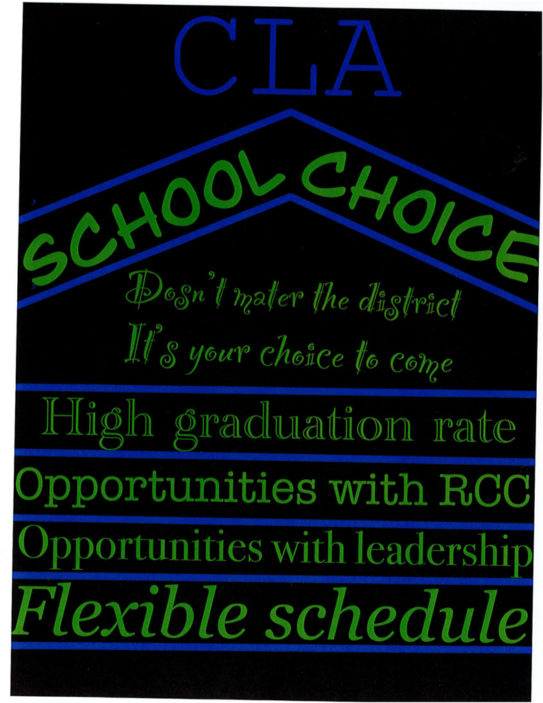 Digital flyer highlighting the things a student loves about their school
