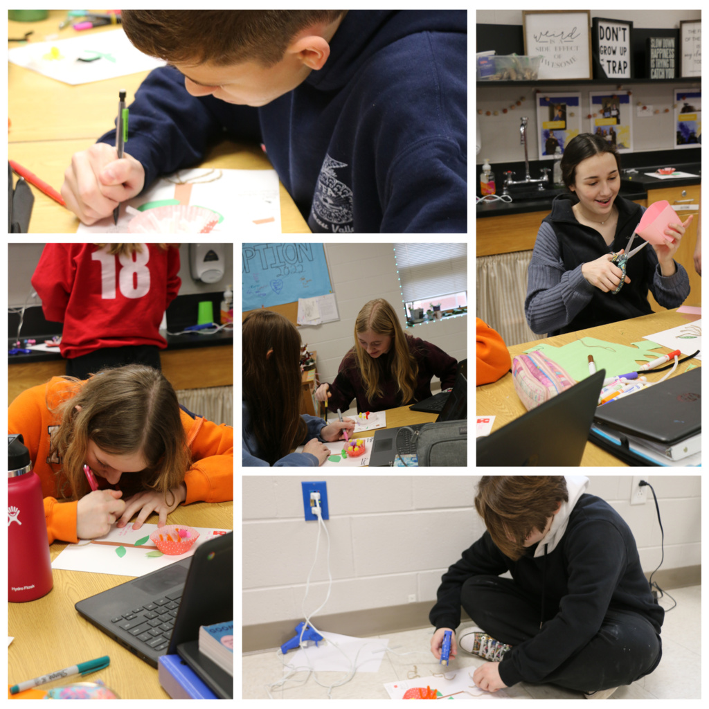 Students in Introduction to Agriculture are learning about the parts of a flower. Under the direction of Ag Student Teacher, Miss McCleery, they created 3-D Flower diagrams! 
