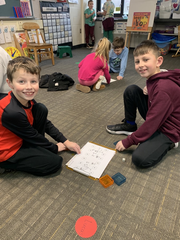 students playing math games