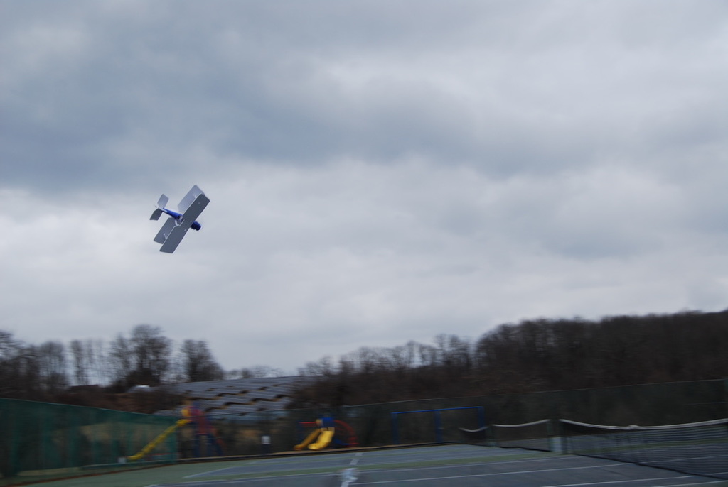 Biplane doing a roll 
