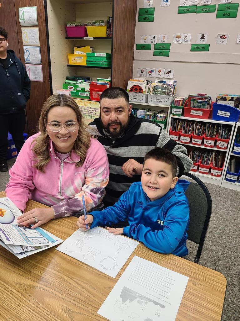 Student Mateo L. with his family 