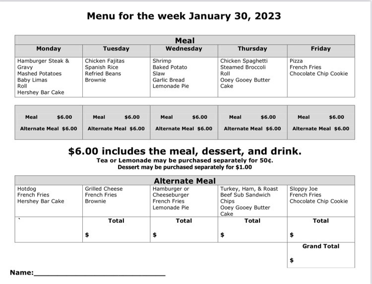 menu