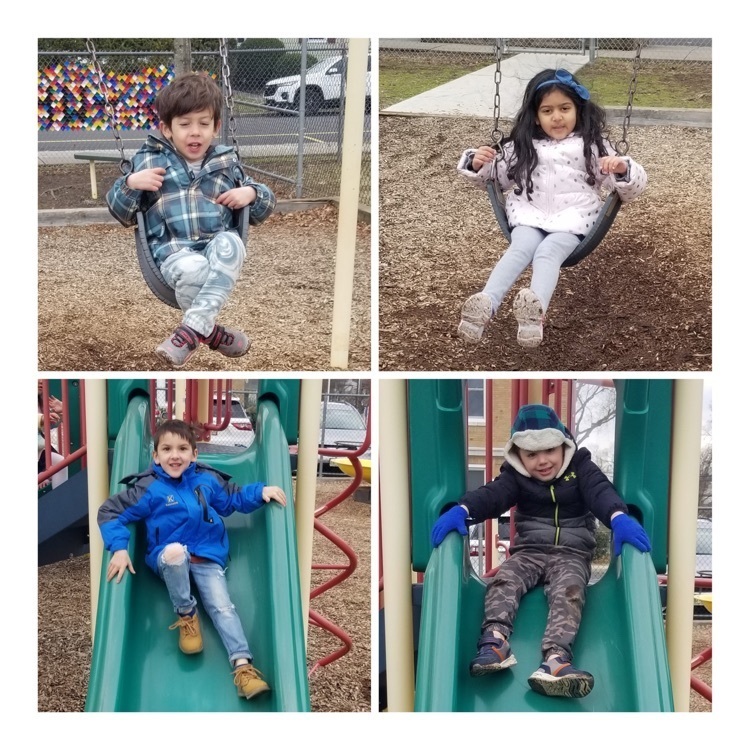 Pre-K students enjoying the playground.