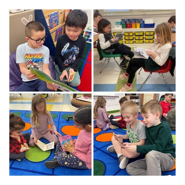 students reading
