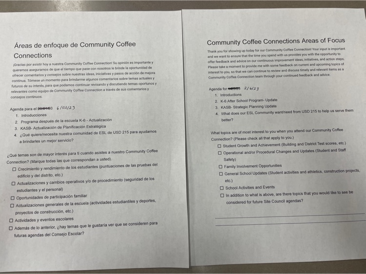 Agenda for next Monday. 