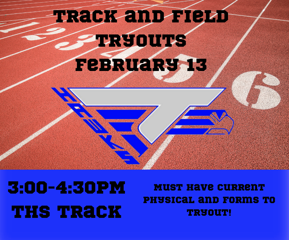 Spring Track Tryouts February 13th