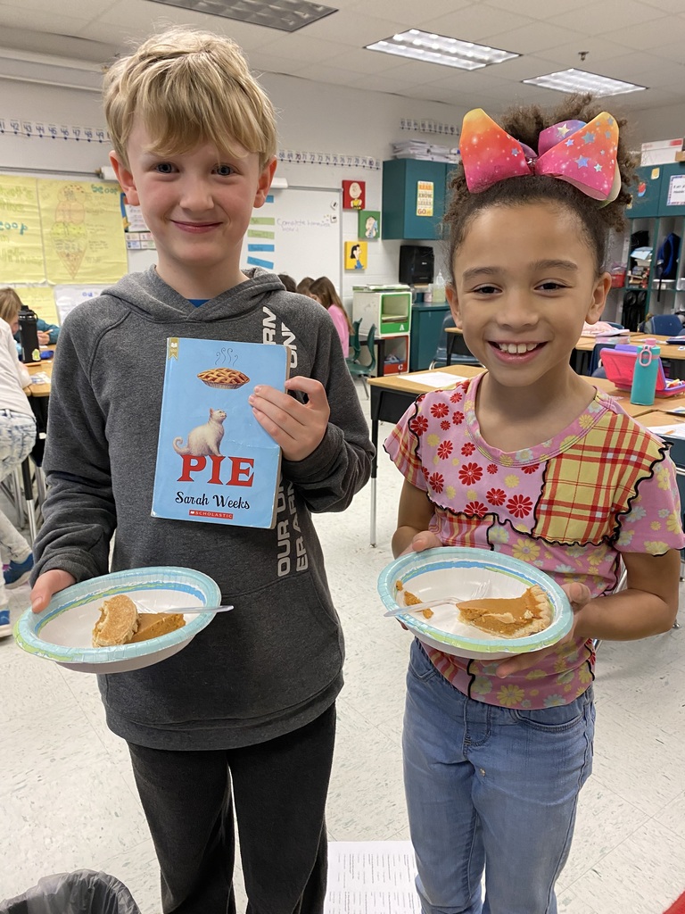 Students enjoying pie party
