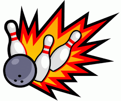 Bowling ball and pins