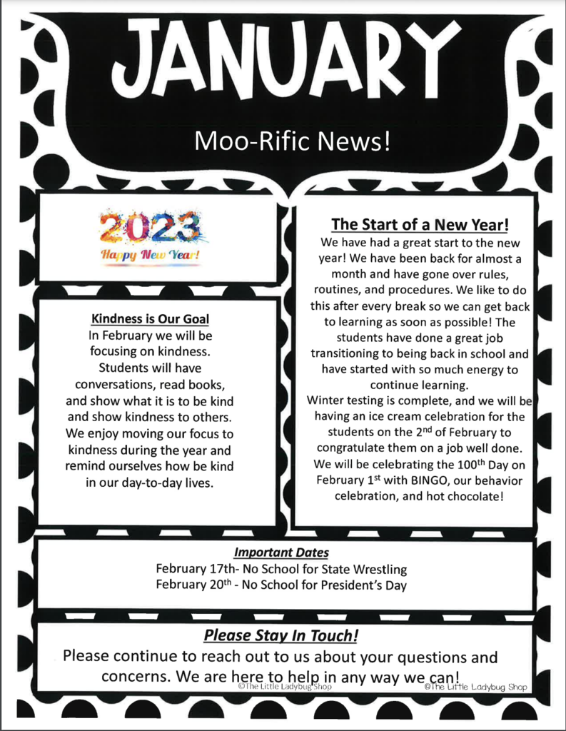 January Newsletter