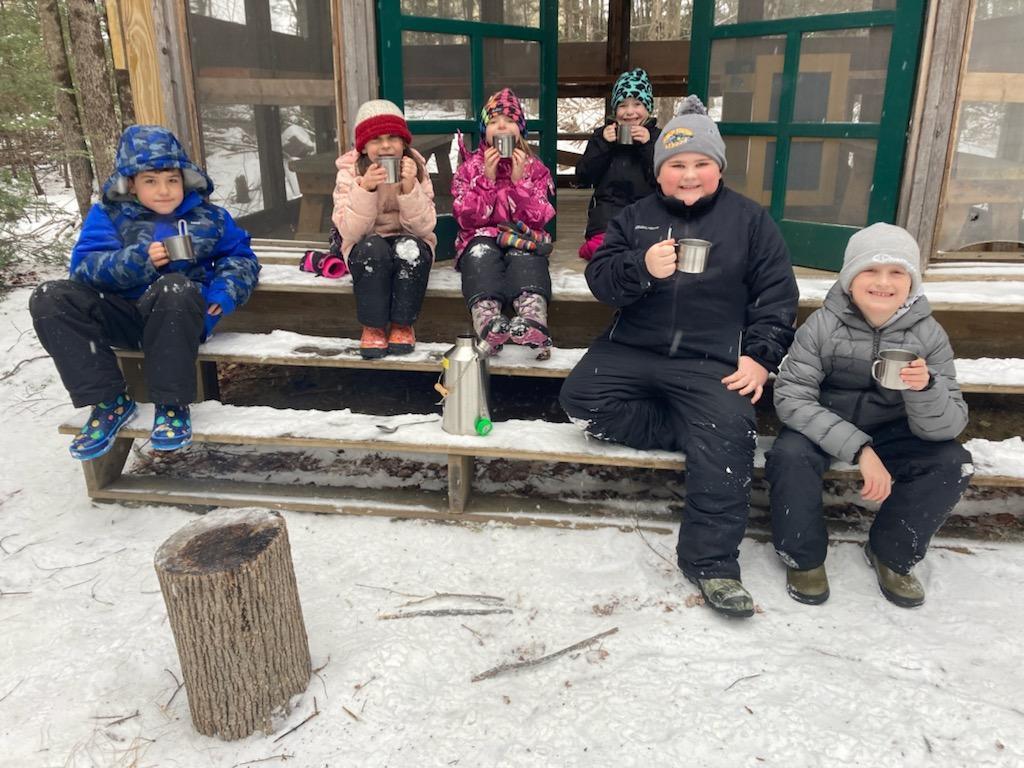 Hot cocoa at the outdoor classroom