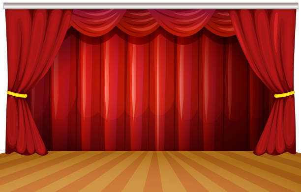 red stage curtains