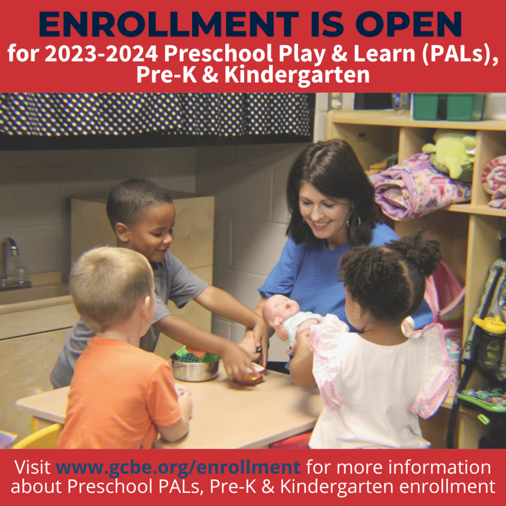 NEW STUDENT REGISTRATION: Gordon County Schools is now accepting enrollment applications for the 2023-24 Preschool Play & Learn (PALs) Program, Pre-K classes & Kindergarten classes! More information about these programs can be found at the following websites: Preschool Play & Learn (PALs): www.gcbe.org/pals Pre-K: www.gcbe.org/prek Kindergarten: www.gcbe.org/enrollment Learn more about student enrollment at Gordon County Schools by visiting www.gcbe.org/enrollment #GoCoSchools #OneBIGFamily #GETGCS