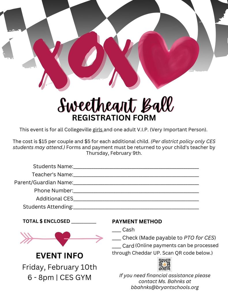 Sweetheart Ball Registration Form