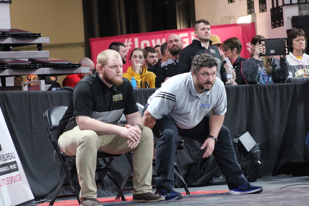 Benton Community Students Lizzy Wolf and Jesse DeMoss at Girls State Wrestling 2023