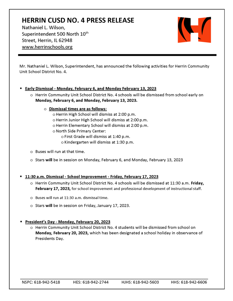 February 2023 Key Dates