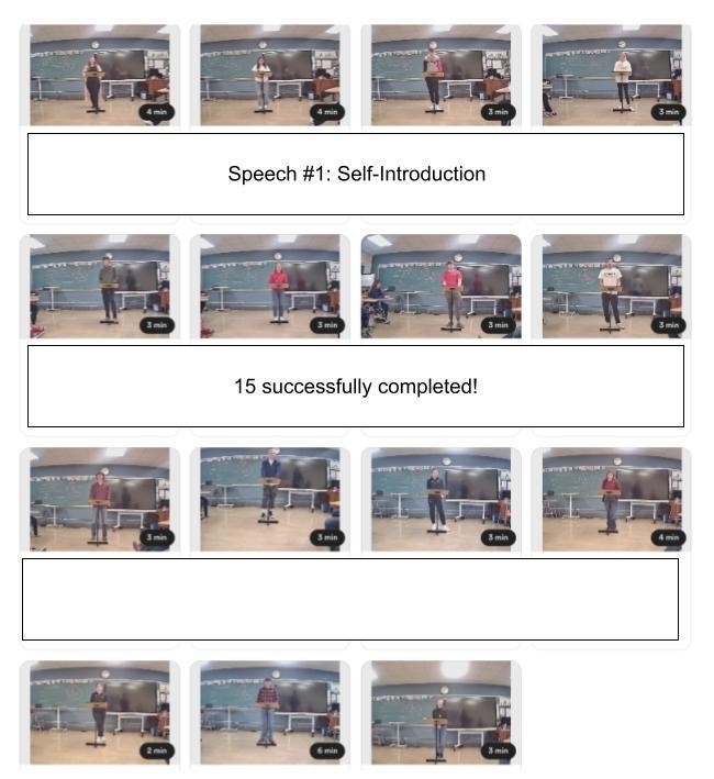 Successful speeches, recorded for reflection and growth.