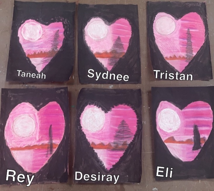 oil pastels and paint 