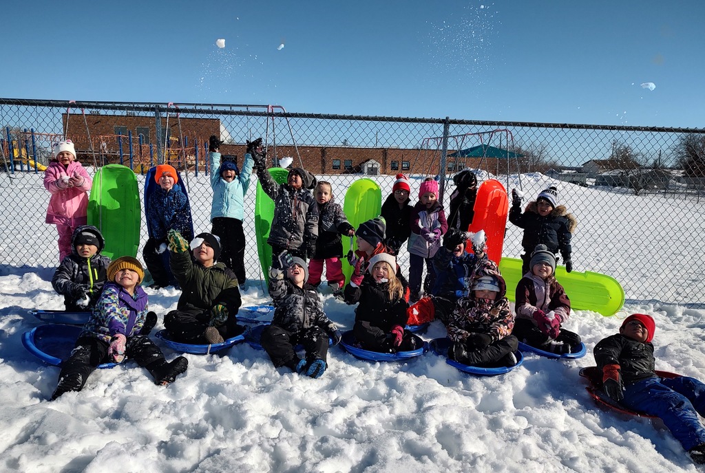 Ms. Brininger's class earned a pride penny party and chose sledding! 