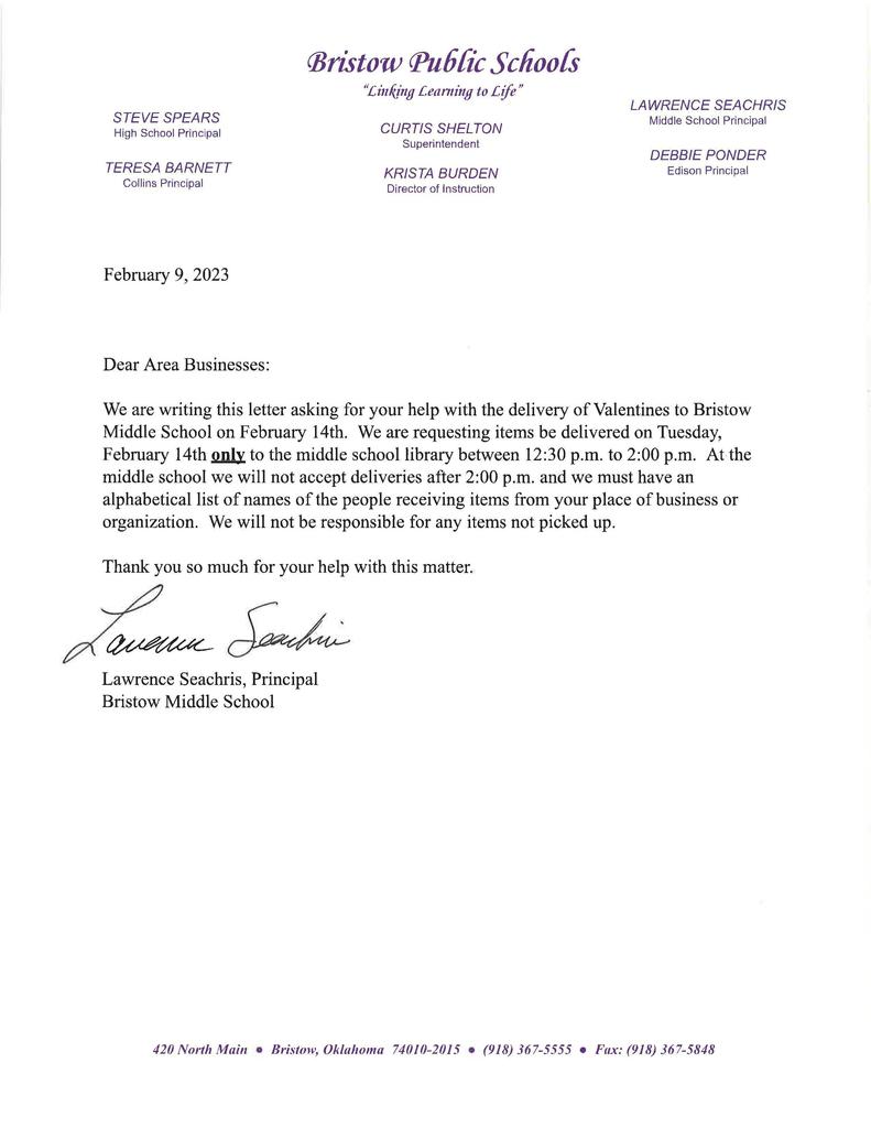 MS Valentine's Day Letter