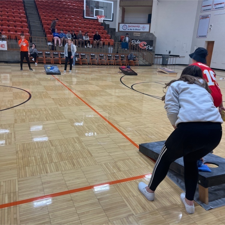 playing Corn hole during seminar.  