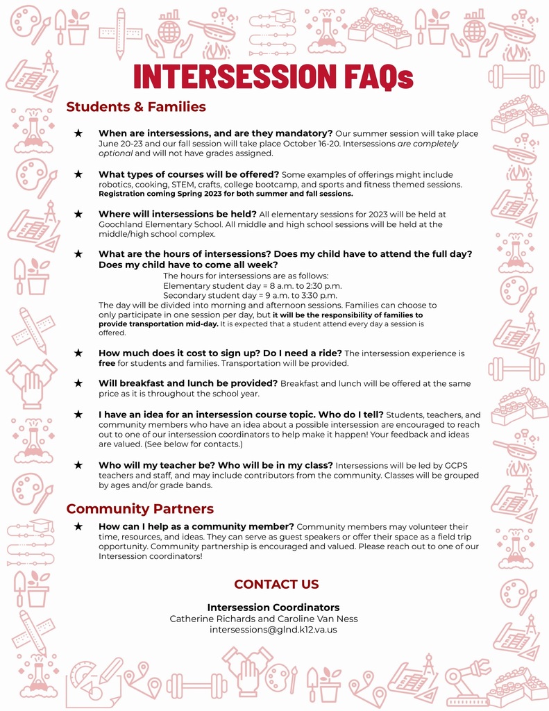 Intersession FAQs
