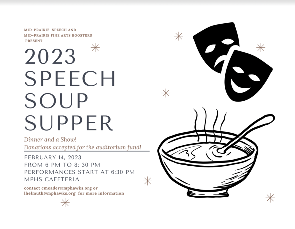 2023 Speech Soup Supper Flyer