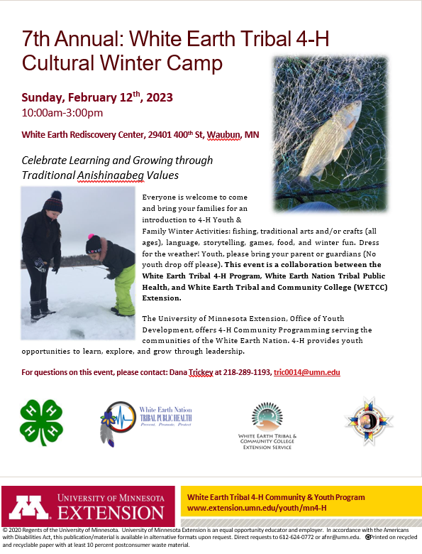 7th Annual: White Earth Tribal 4-H Cultural Winter Camp