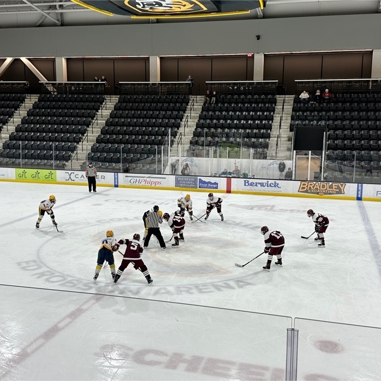 CMHS Hockey takes an early lead 3-0 vs. RHS after the first period - Go Hawks!