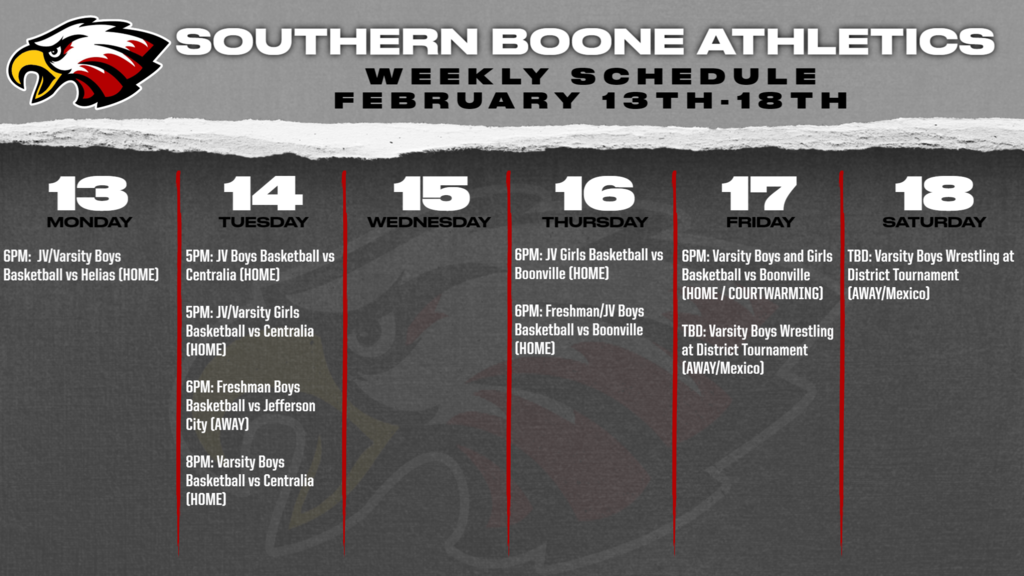 Weekly Sports Schedule
