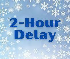 2 hour delay on snowflake background