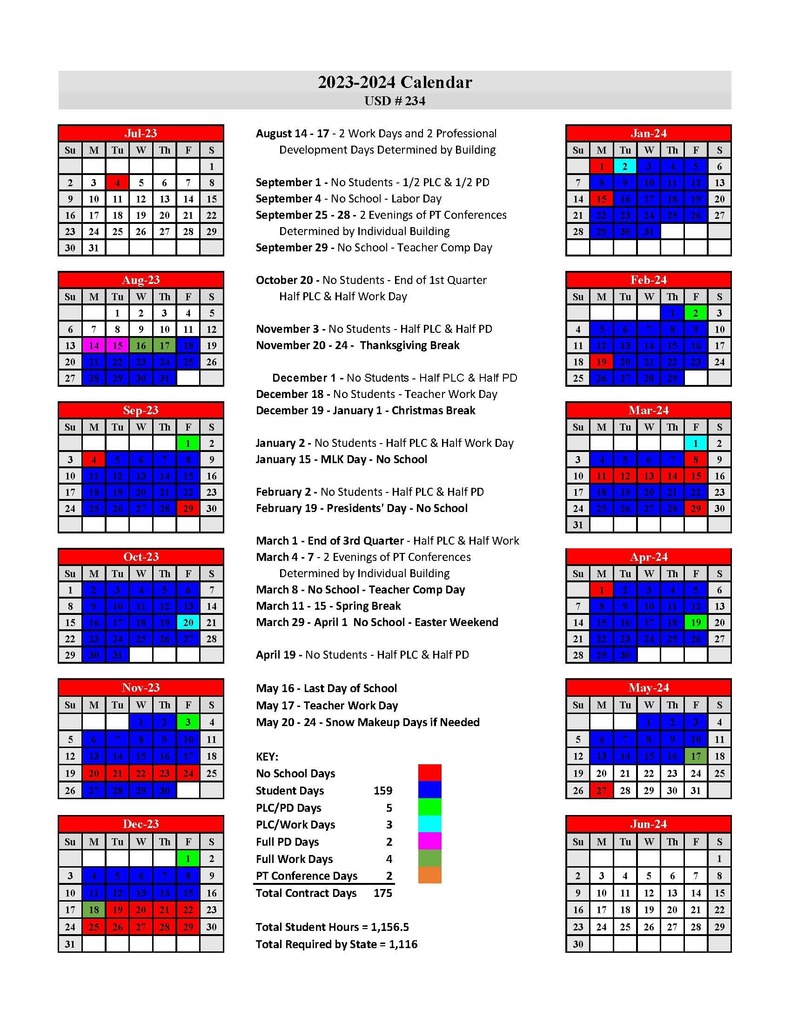 2023-24 Proposed Calendar