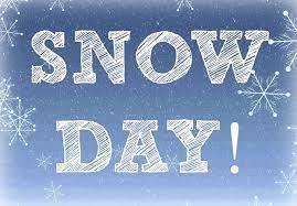 snow day on blue background