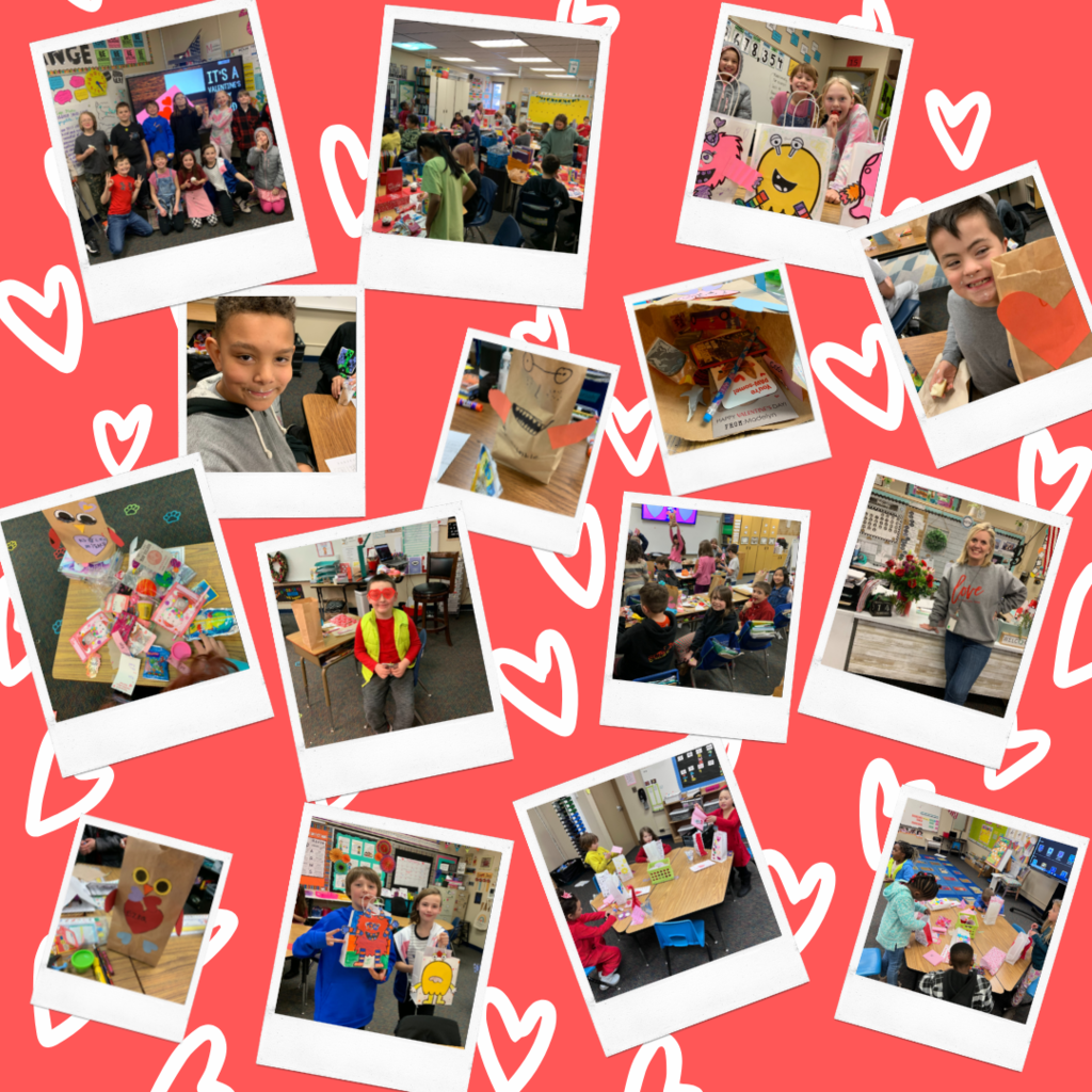photo collage of valentine parties