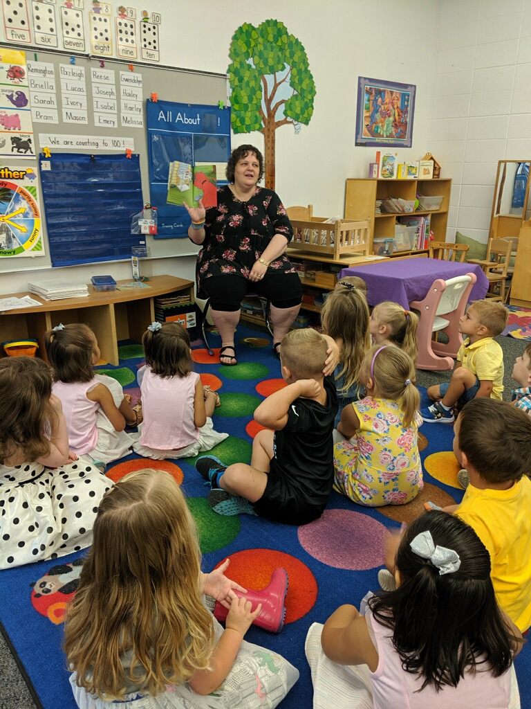 Mrs. Mattox reading to the class. 