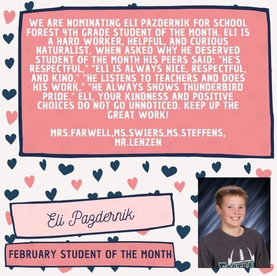 Waubun Student of the month