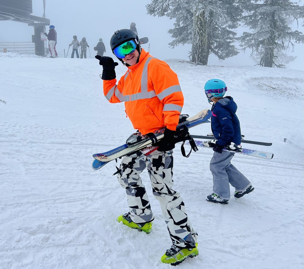teacher on ski run