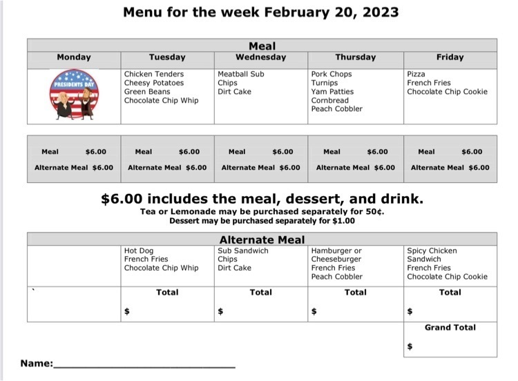 menu