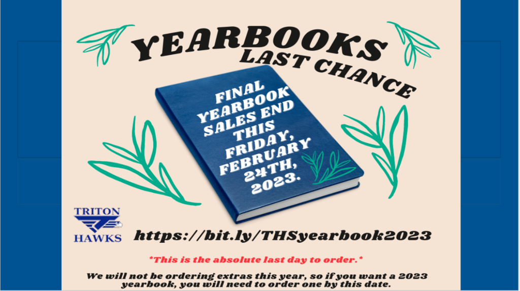 last chance to order yearbooks