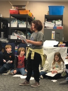 Student performs during a play at BPS