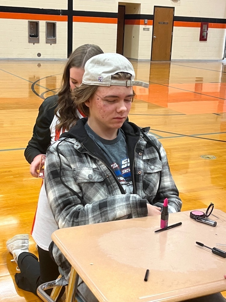 student with make up