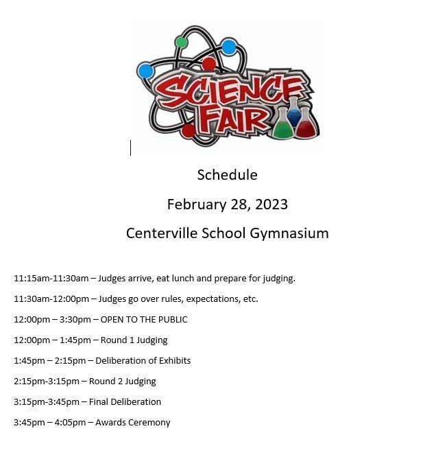 Science Fair schedule