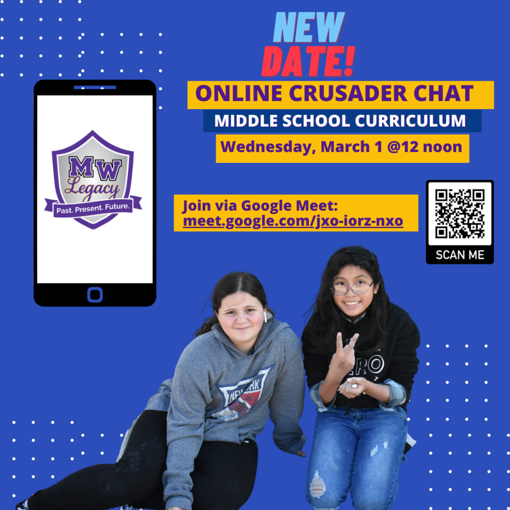 New Date for Crusader Chat graphic