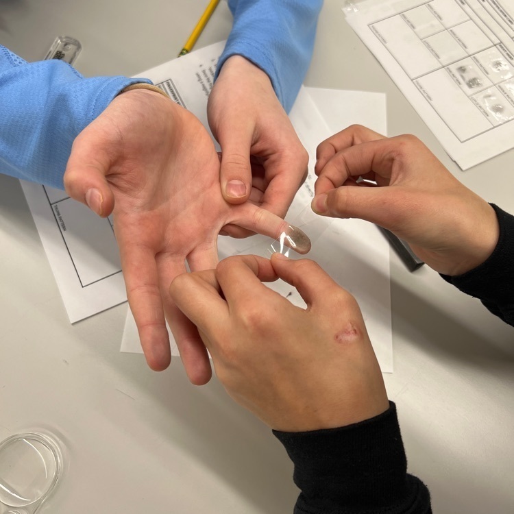 Mrs Bellavia’s Medical Detectives STEM class is pulling fingerprints today as they finish out their trimester.