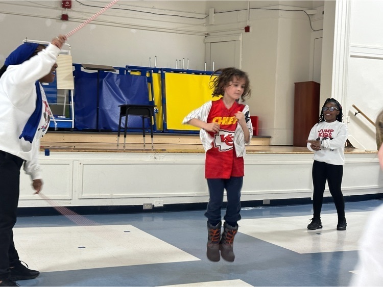 student jumping rope