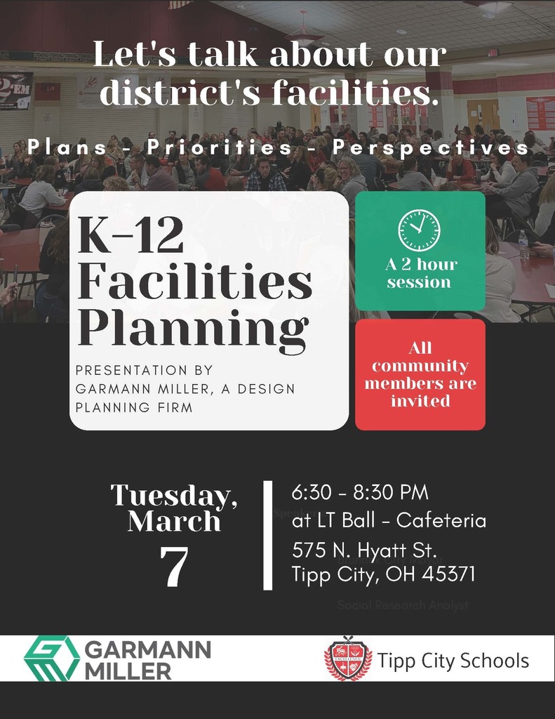 K-12 Facilities planning inviation for March 7 at 6:30 PM at LT Ball