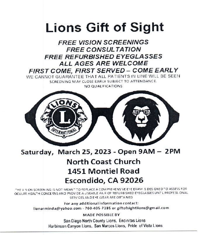 Eye Exam March 25th 2023