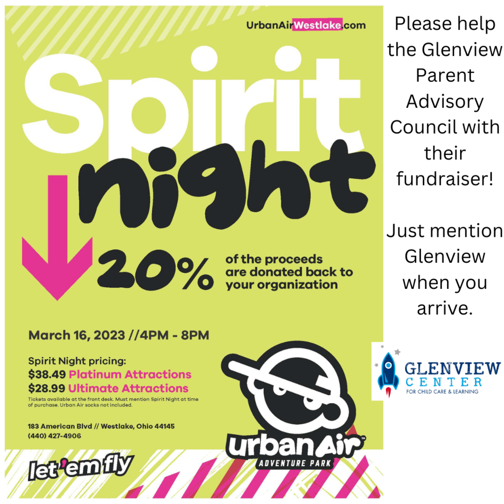 Glenview Urban Air Fundraiser Flyer